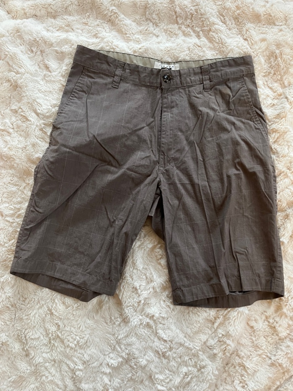 Joseph Abboud Men's Slate Brown Flat Front Shorts